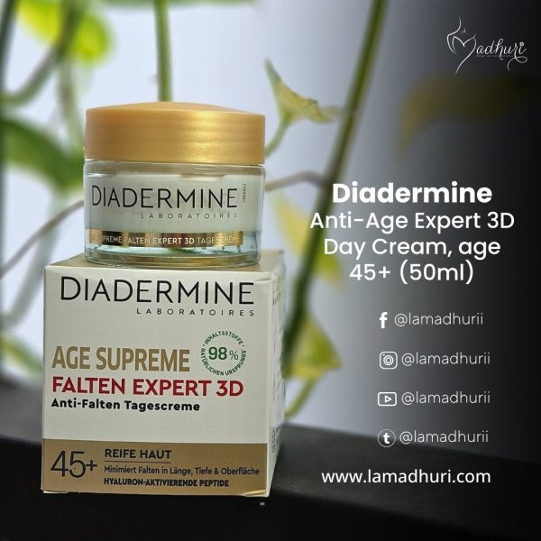 Diadermine Expert 3D Anti‑Wrinkle Day Cream – 50 ml | Hyaluron Activator with Peptides for Skin 45+