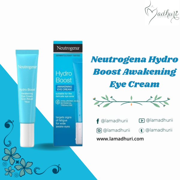 Neutrogena Hydro Boost Awakening Eye Cream | Hyaluronic Acid + Botanical Trehalose | For Tired Eyes